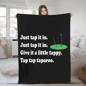 Discover Happy Gilmore Quote - Just Tap It In Fleece Blankets