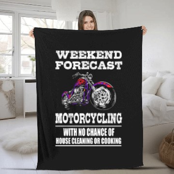 Discover Weekend Forecast Motorcycling Motorcycle Fleece Blankets