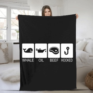 Discover Whale Oil Beef Hooked Fleece Blankets