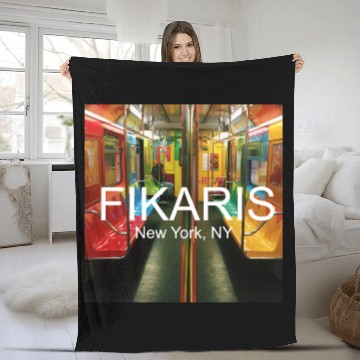 Discover Colorful NYC subway Fleece Blankets