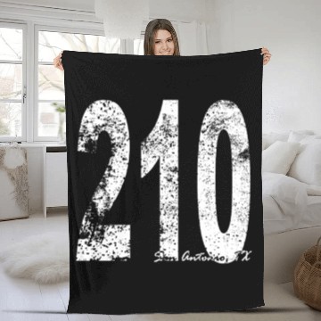 Discover Vintage San Antonio Area Code 210 Fleece Blankets
