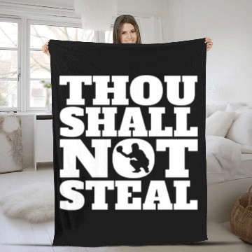 Discover Thou Shall Not Steal Funny Baseball Catcher Fleece Blankets
