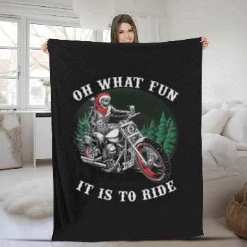 Discover Christmas ghost rider, oh what fun it is to ride Fleece Blankets