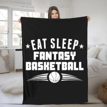 Discover Eat Sleep Fantasy Basketball Fleece Blankets