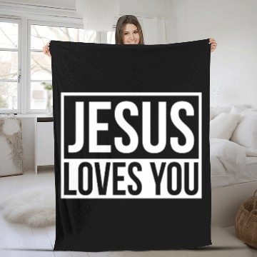 Discover JESUS LOVES YOU Fleece Blankets