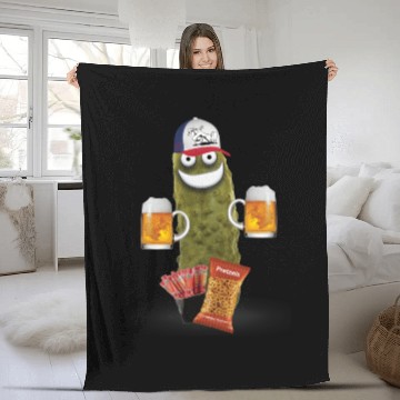 Discover Drinking Buddy Pickle Fleece Blankets