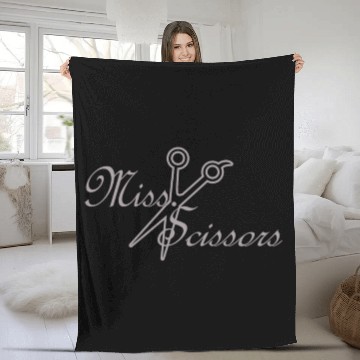 Discover Miss Scissors Rhinestone Fleece Blankets