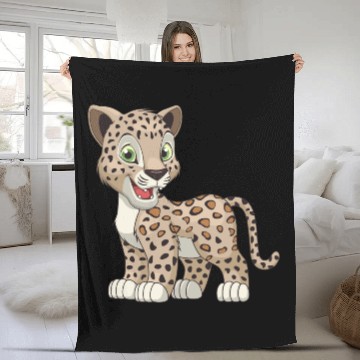 Discover jaguar-cub-animal-wildlife Fleece Blankets
