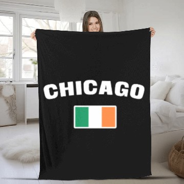 Discover Saint Patrick's Day Chicago Irish Flag Fleece Blankets