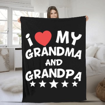 Discover I Heart My Grandma And Grandpa Fleece Blankets