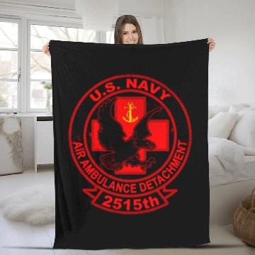 Discover 2515th US Navy Air Ambulance Detachment Throwback Fleece Blankets