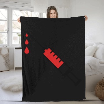 Discover doctor syringe blood hospital Fleece Blankets