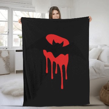 Discover Bat with blood stain Fleece Blankets