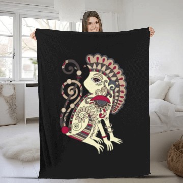 Discover Aztec Monkey Fleece Blankets