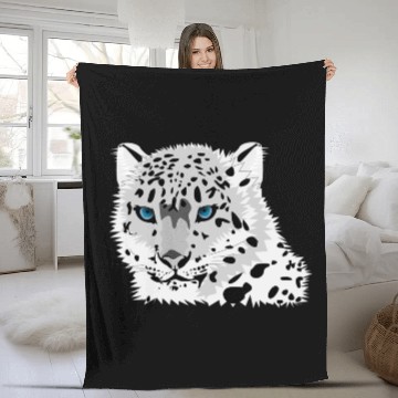Discover animal snow leopard Fleece Blankets