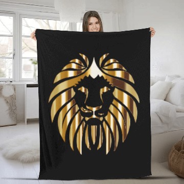 Discover Gold lion Fleece Blankets