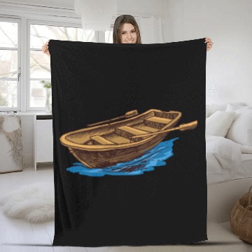 Discover paddle boat Fleece Blankets
