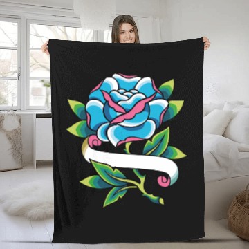 Discover Rose tattoo Fleece Blankets