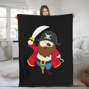 Discover Pirate captain Fleece Blankets