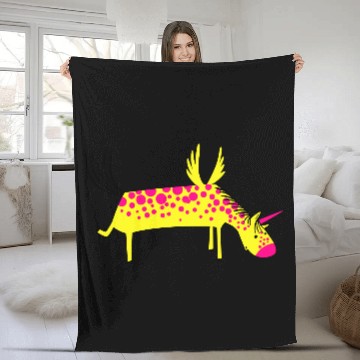 Discover Funny Unicorn Fleece Blankets