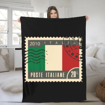 Discover italy post stamp Fleece Blankets