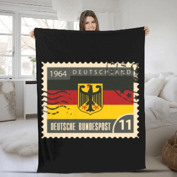Discover germany post stamp Fleece Blankets
