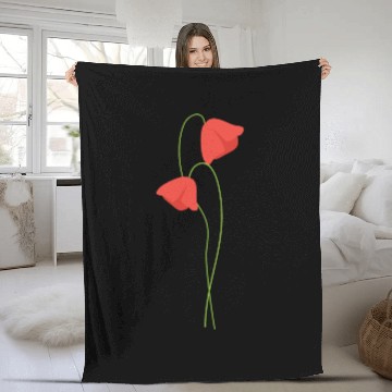 Discover Poppy flower Fleece Blankets