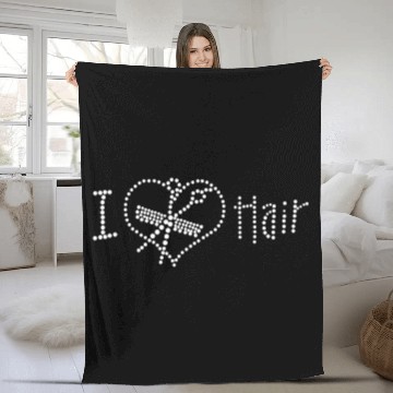 Discover I Love Hair Rhinestone Fleece Blankets