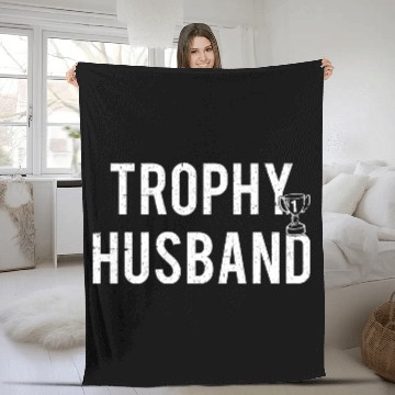 Discover Trophy Husband Fleece Blankets