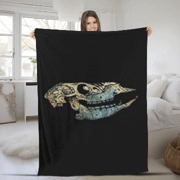 Discover cow skull Fleece Blankets