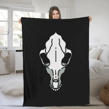 Discover goat skull Fleece Blankets