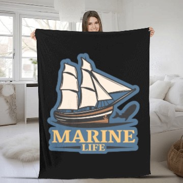 Discover marine life logo Fleece Blankets