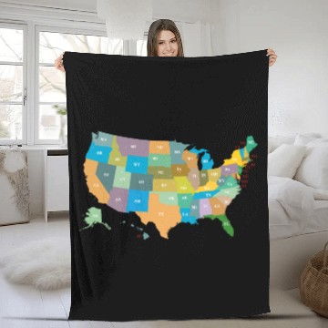 Discover US States Fleece Blankets