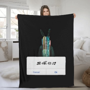 Discover DONNIE DARKO COUNT DOWN TIME ALERT WITH BUNNY MAN Fleece Blankets