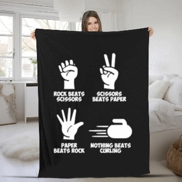 Discover Curling Rock Paper Nothing Beats Fleece Blankets