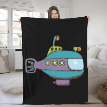 Discover submarine Fleece Blankets