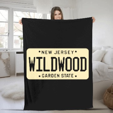 Discover Wildwood New Jersey License Plate Fleece Blankets