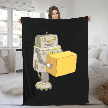 Discover 63 robot 7 png vectorstock 4842445 Fleece Blankets
