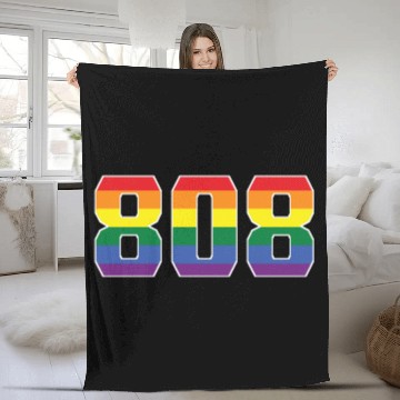 Discover Gay Pride 808 Honolulu Area Code Fleece Blankets