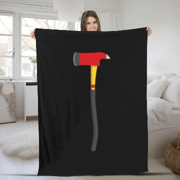 Discover firefighter axe Fleece Blankets