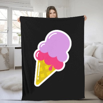 Discover Ice Cream Fleece Blankets