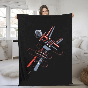 Discover hard rock horns robot Fleece Blankets