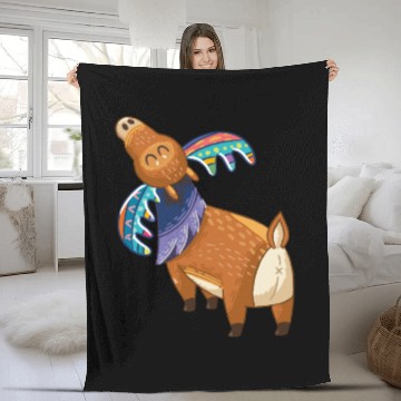 Discover moose Fleece Blankets