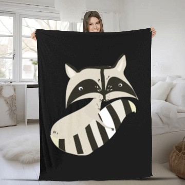 Discover raccoon Fleece Blankets