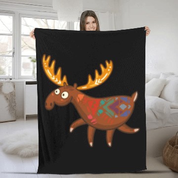 Discover moose Fleece Blankets