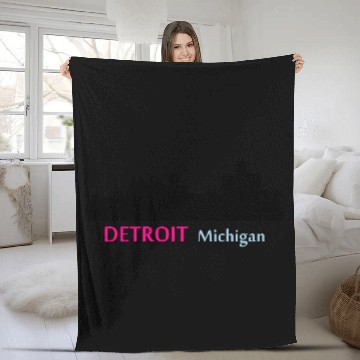 Discover Detroit, Michigan Fleece Blankets