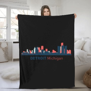 Discover Detroit, Michigan Fleece Blankets