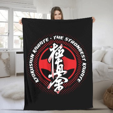 Discover Kyokushin Karate the strongest karate Fleece Blankets