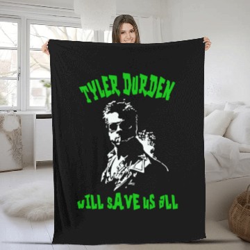 Discover Tyler Durden Will Save Us All Fight Club Anarchist Fleece Blankets