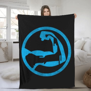 Discover Cape Cod Superhero Logo - Blue Fleece Blankets